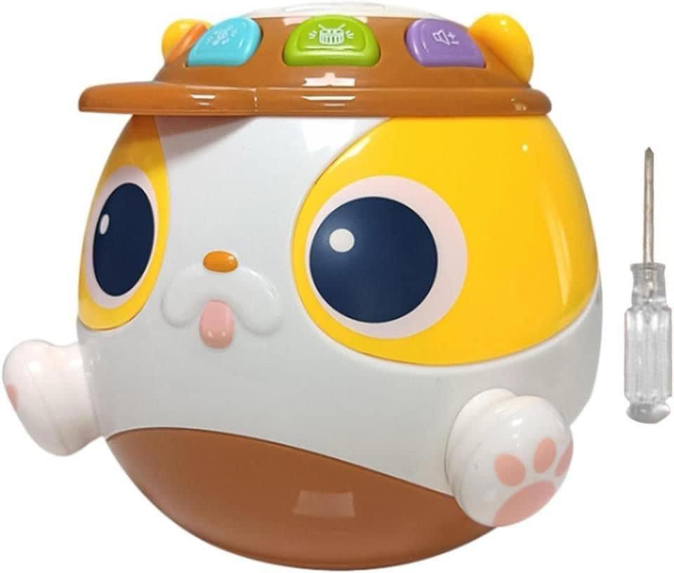 Baby Musical Puppy Shaped Drum Tumbler Toys Light Up 1 Year Old Sensory Toy