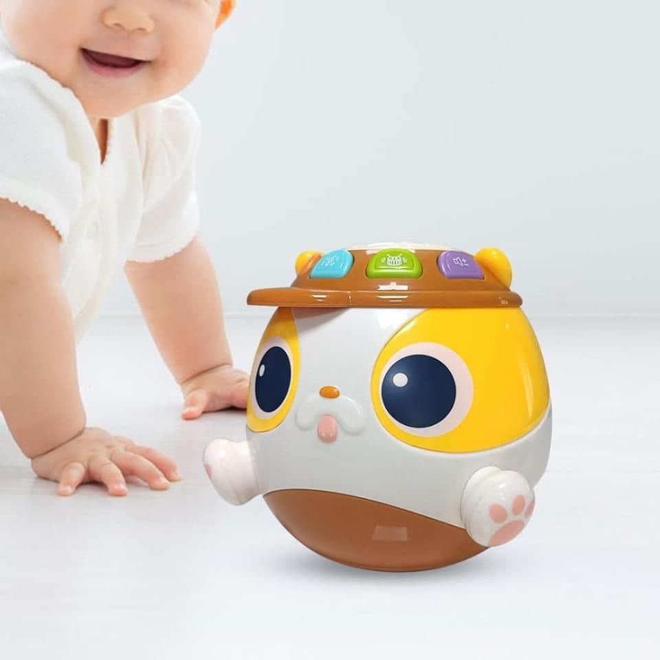 Baby Musical Puppy Shaped Drum Tumbler Toys Light Up 1 Year Old Sensory Toy
