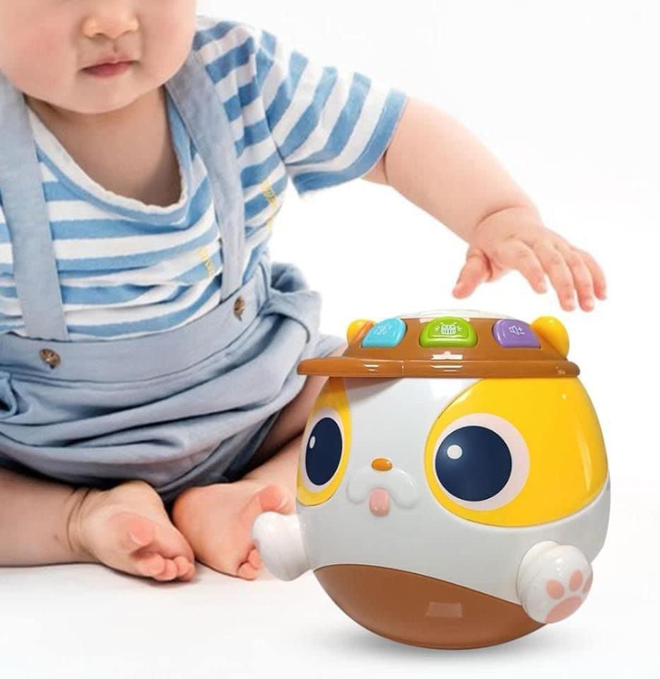 Baby Musical Puppy Shaped Drum Tumbler Toys Light Up 1 Year Old Sensory Toy