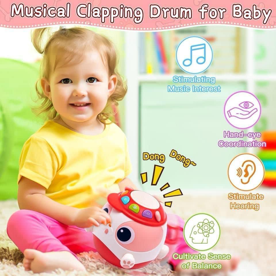 Baby Musical Puppy Shaped Drum Tumbler Toys Light Up 1 Year Old Sensory Toy