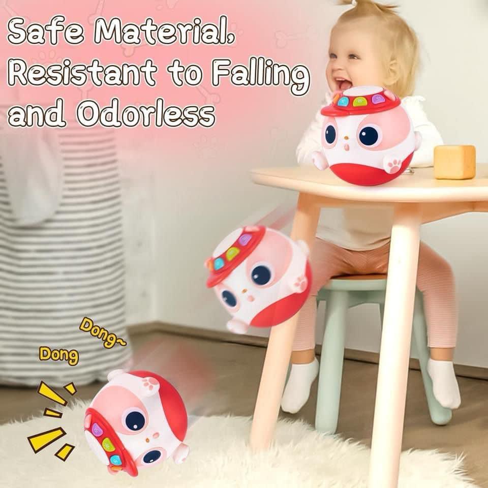 Baby Musical Puppy Shaped Drum Tumbler Toys Light Up 1 Year Old Sensory Toy